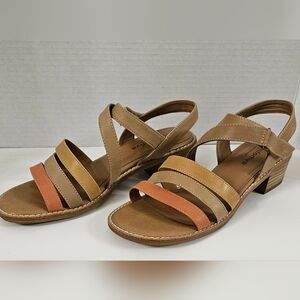Comfortiva low heel velcro closure leather sandal